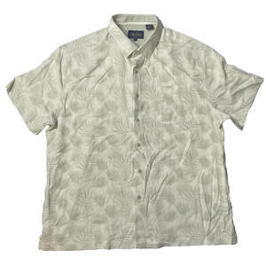 Nat Nast Luxury Originals Button Down Shirt Mens XL Silk Blend Palm Hawaiian S/S